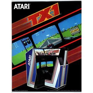 TX1 Vintage Video Arcade Game Flyer 1984 Original Retro Race Driving 8.5" x 11"